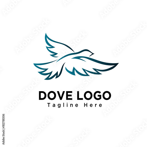 Art dove bird flying logo