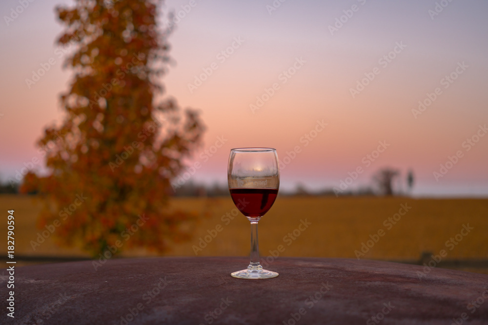 Sunset and wine