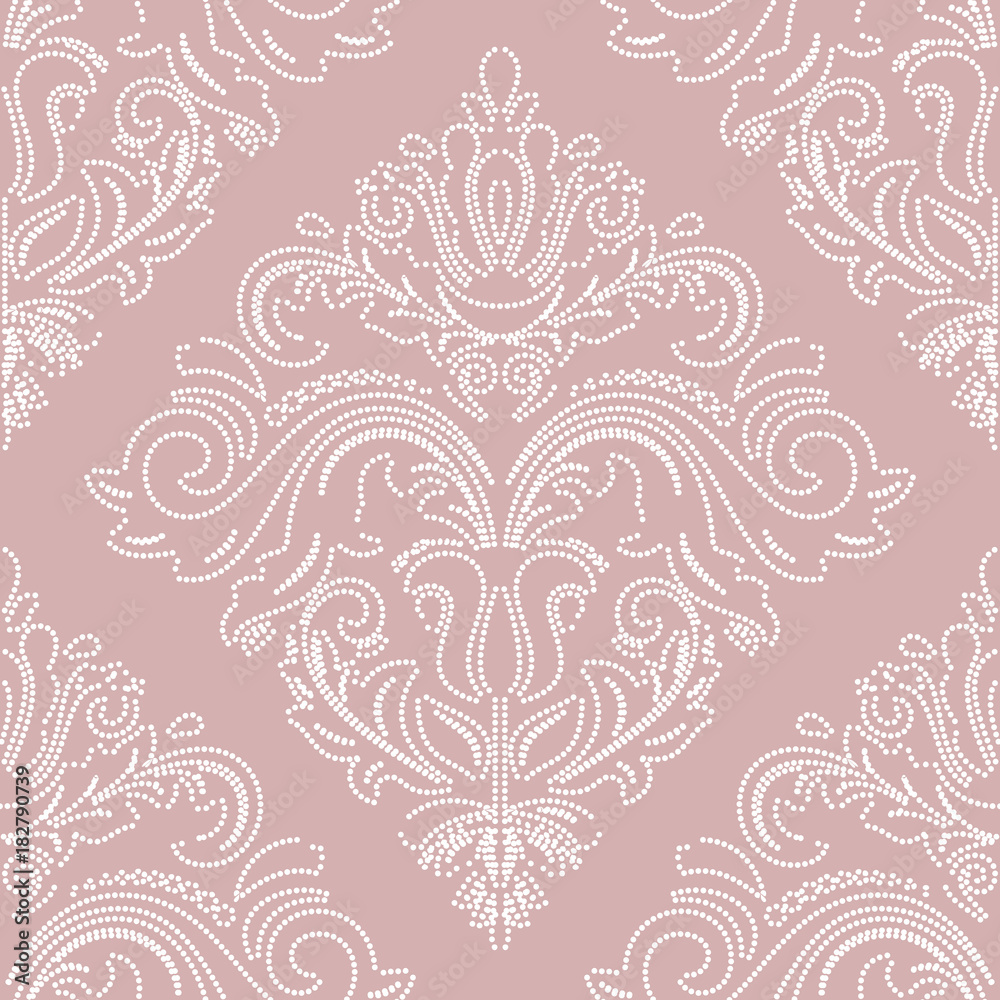 Fototapeta premium Orient vector classic white pattern. Seamless abstract background with repeating elements. Orient background