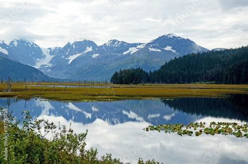 Alaska lake and mountains