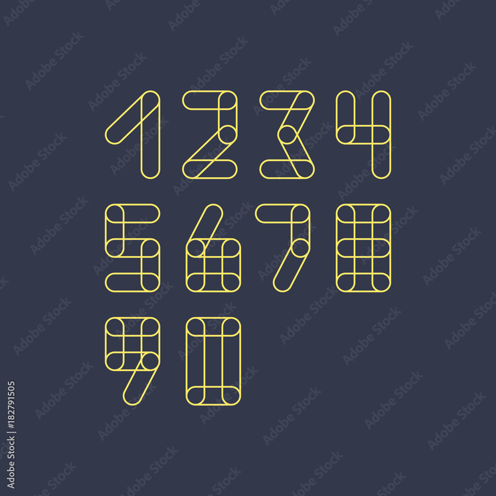 Numbers set modern style. Icons. Vector illustration. Numbers set modern style. Icons. Vector illustration.