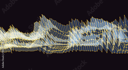 Connection structure. 3d technology style. Abstract background. Wireframe vector illustration.