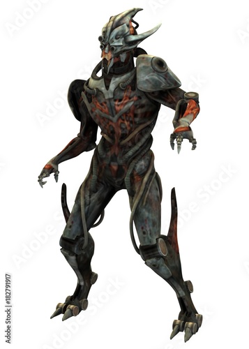 Cyborg monster concept 3d illustration