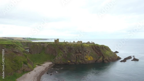 Cliffs and Castle on the coast of Scotland