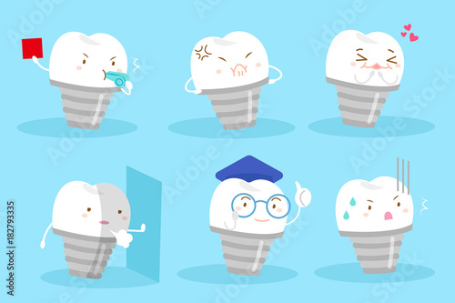 cartoon tooth implant