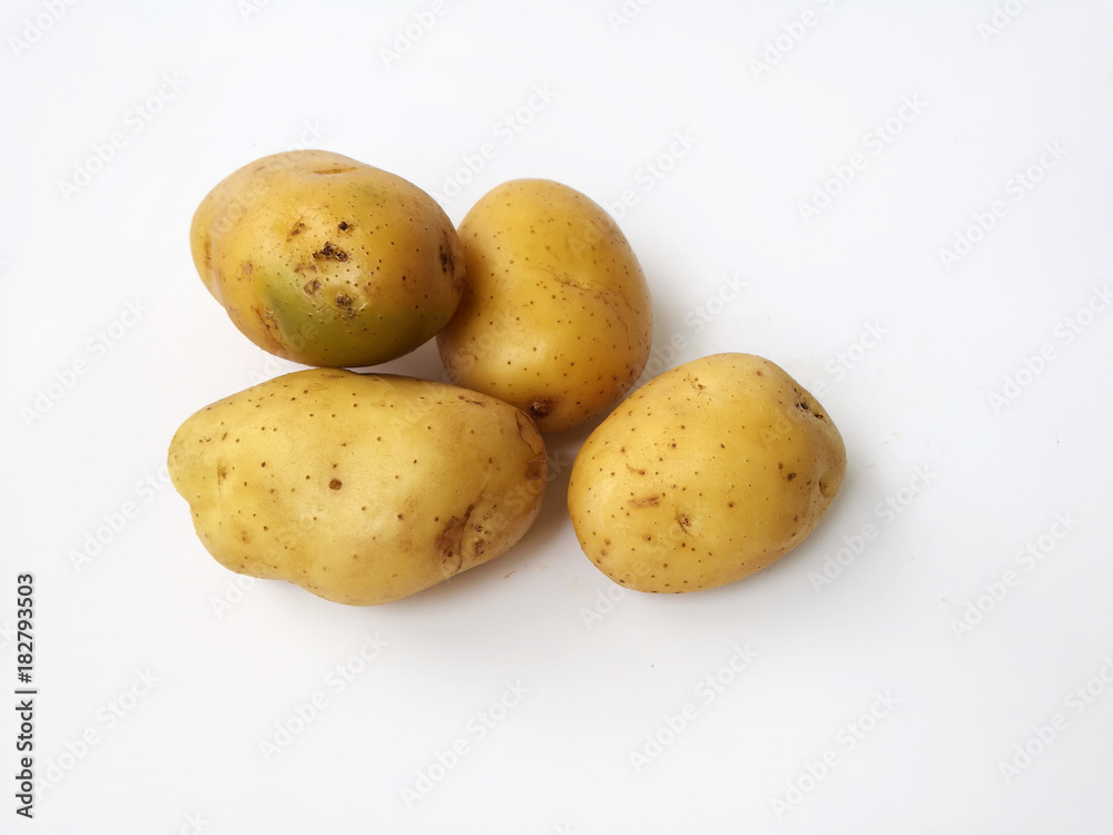 potatoes isolated on white background potatoes isolated on white background