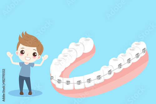 boy with tooth brace