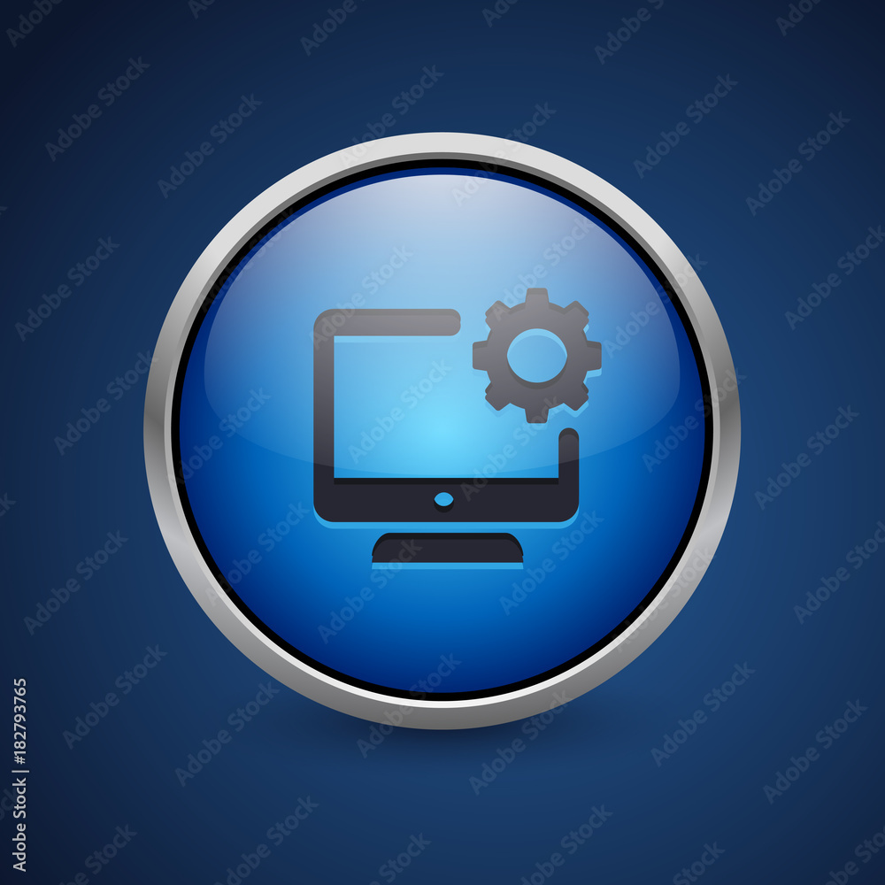Push Button - Dark Blue Web Icon Push Button - Dark Blue Web Icon