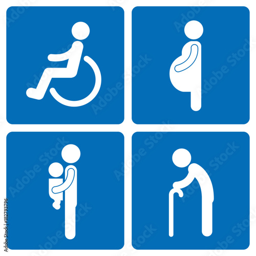 Socially vulnerable pictogram set.