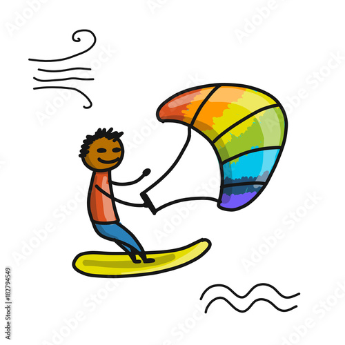 Kiteboarding, sketch for your design