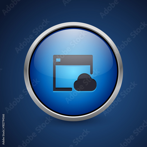 Push Button - Dark Blue Web Icon