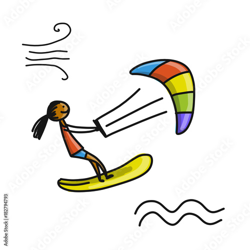 Kiteboarding, sketch for your design