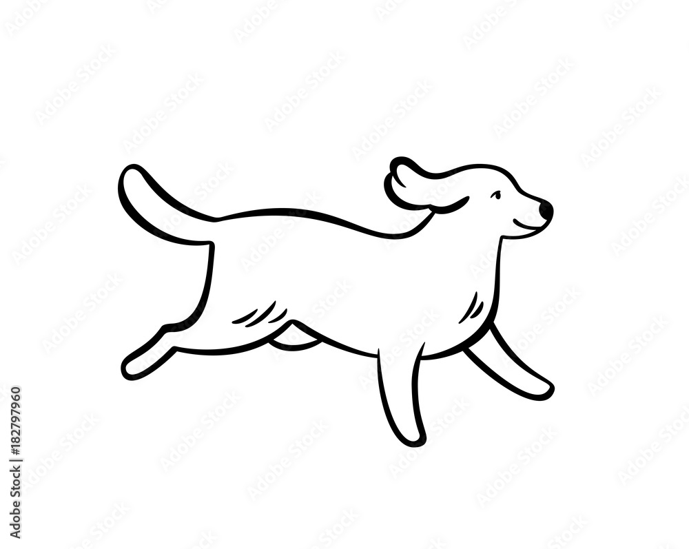 Vector running dog.