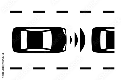 Sensing system of vehicle icon. Autonomous car.