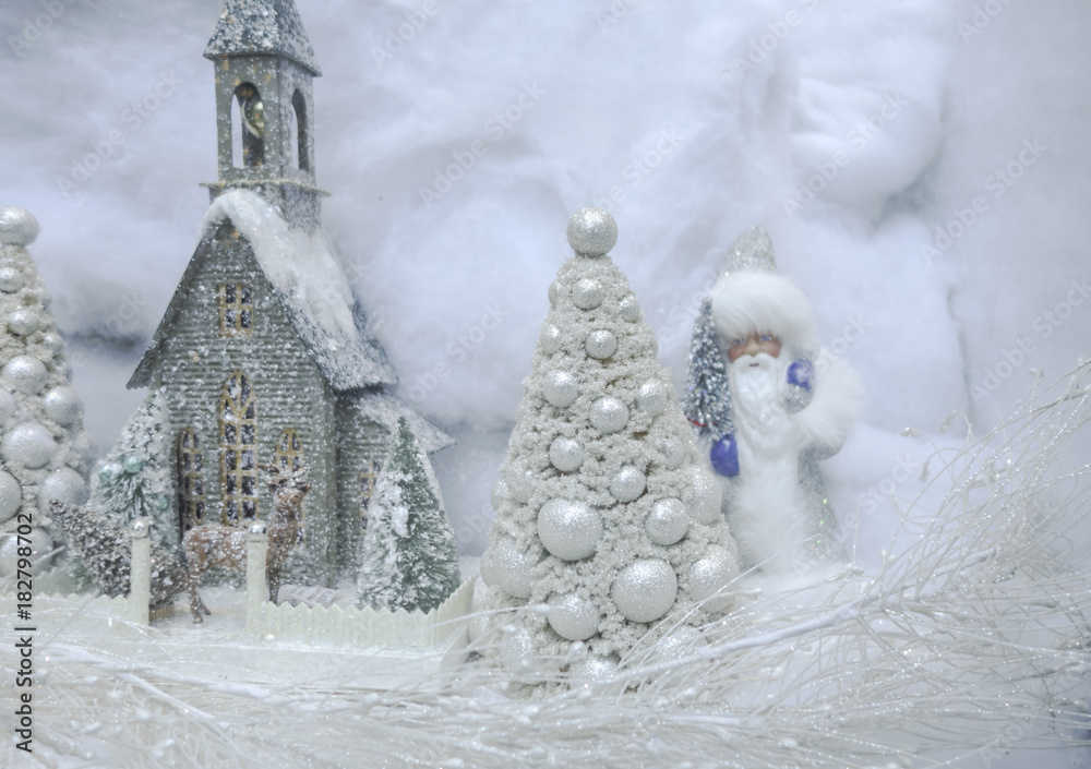Fototapeta premium Christmas display set miniature