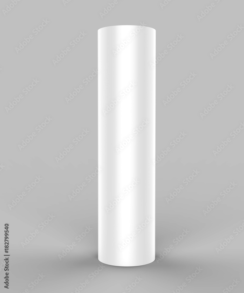 Round Expand Tower three panels Graphic panels Pop Up Display or totem banner stand. 3d render illustration. Round Expand Tower three panels Graphic panels Pop Up Display or totem banner stand. 3d render illustration.