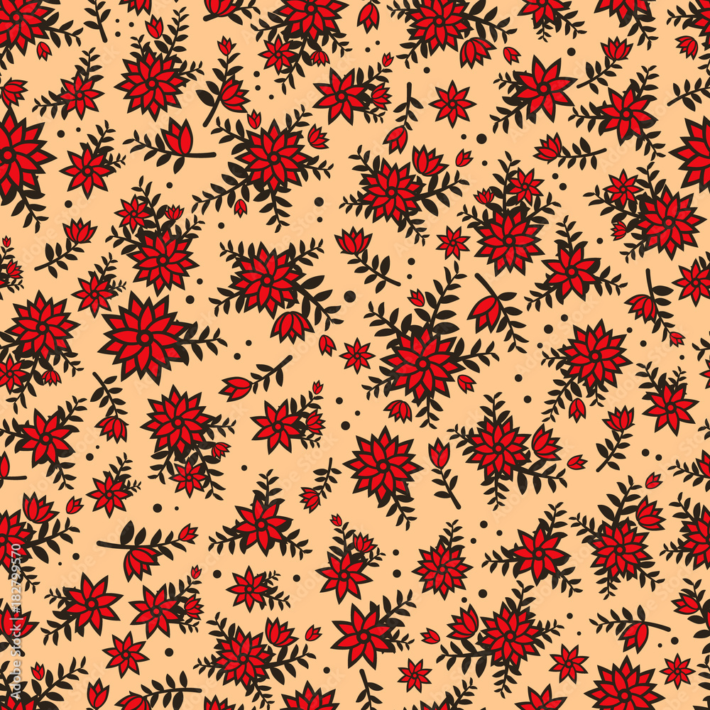 Seamless Retro Flower Wallpaper Seamless Retro Flower Wallpaper