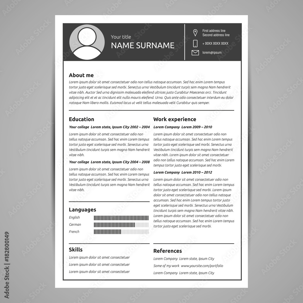 Fototapeta premium Resume template