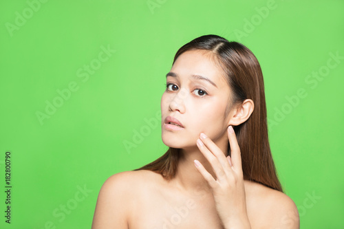 Beauty portrait of latina. Skin care concept.