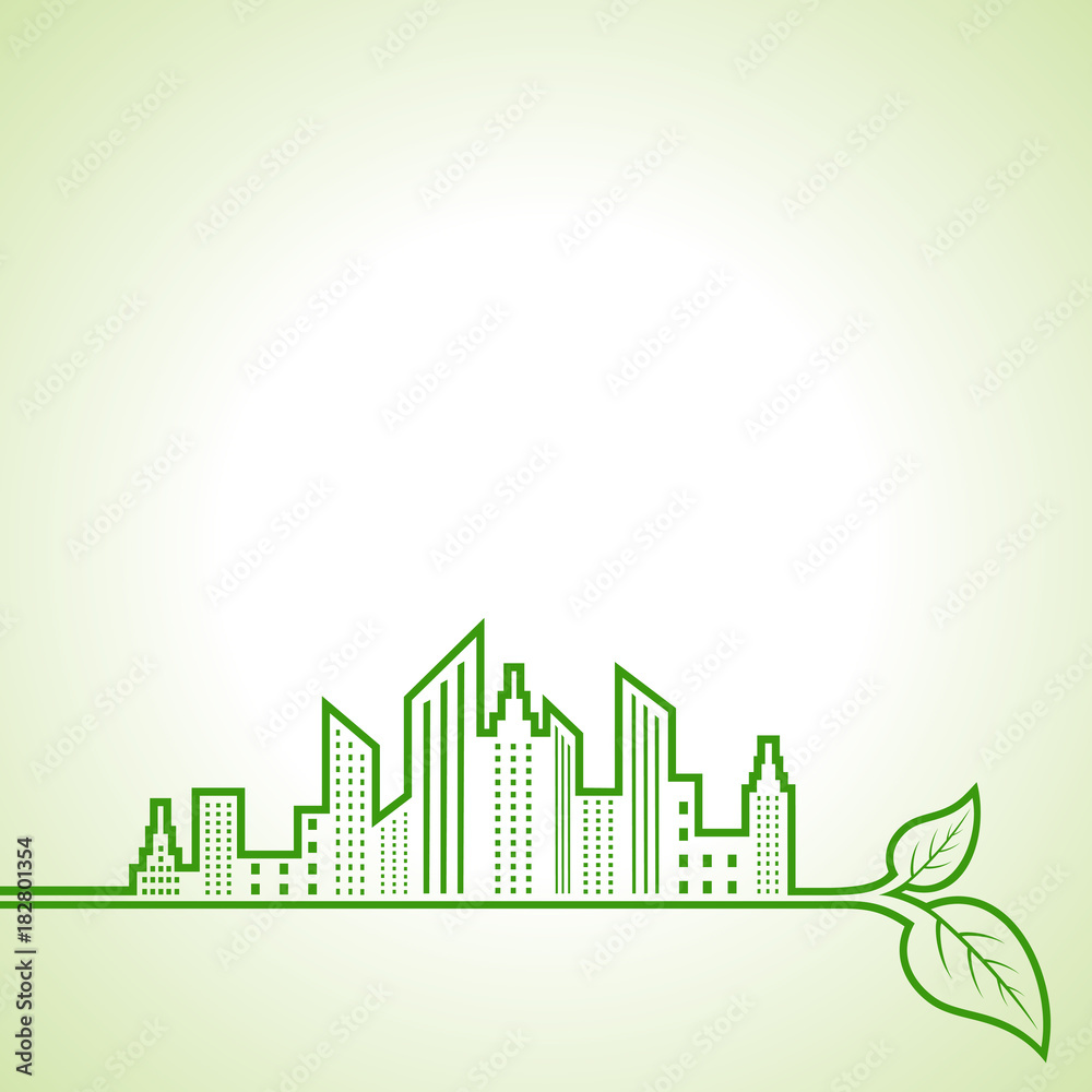 Fototapeta premium Ecology concept with eco cityscape