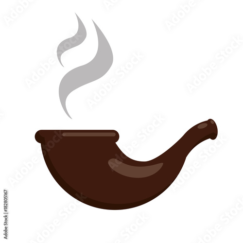 Smoking pipe flat vector illustration