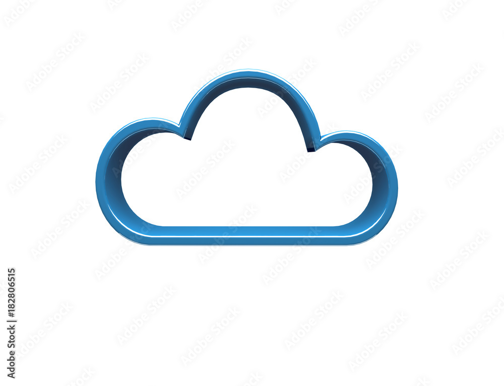 Blue cloud displayed on a futuristic interface - 3d rendering