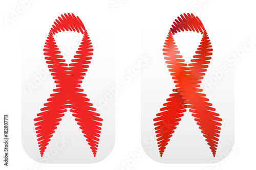 Vector illustration on the theme Aids. Red ribbon.
