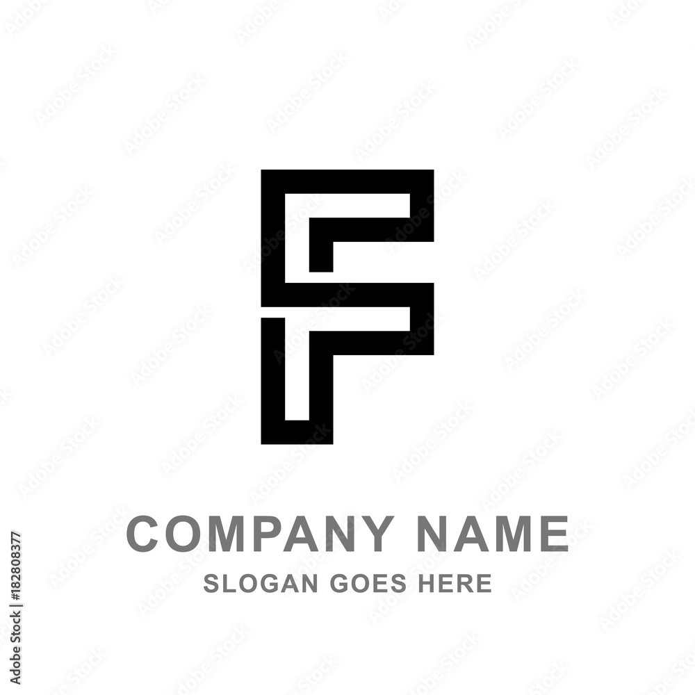 F Letter Simple Black Logo Vector