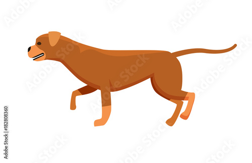Dog Brown Color Profile View Vector Illustration