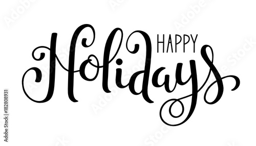 HAPPY HOLIDAYS brush calligraphy vector banner