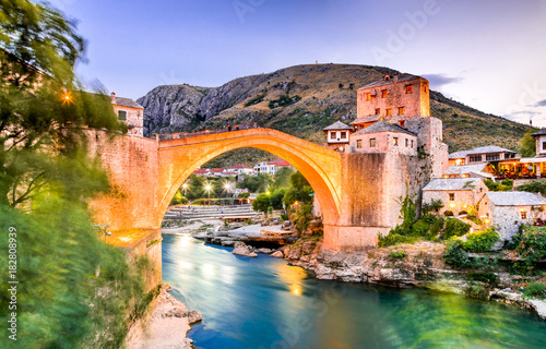 Mostar, Stari Most bridge in Bosnia and Herzegovina