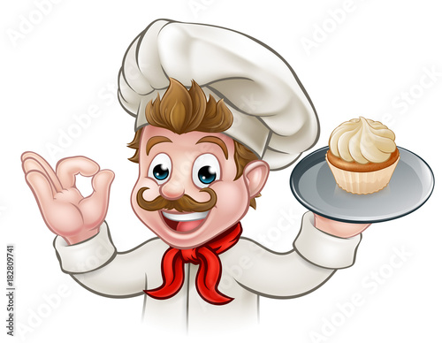 Baker Chef Cake Cartoon Character