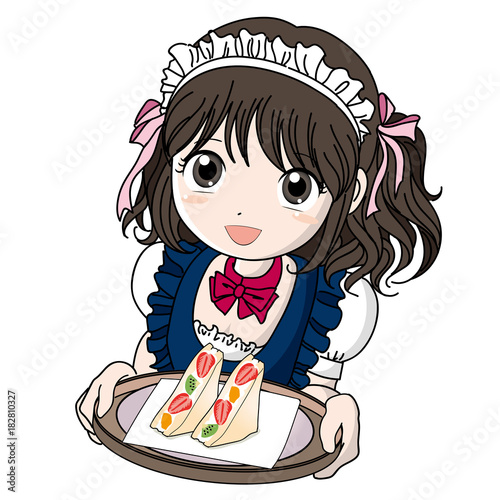 メイド喫茶・女の子とサンドイッチ
