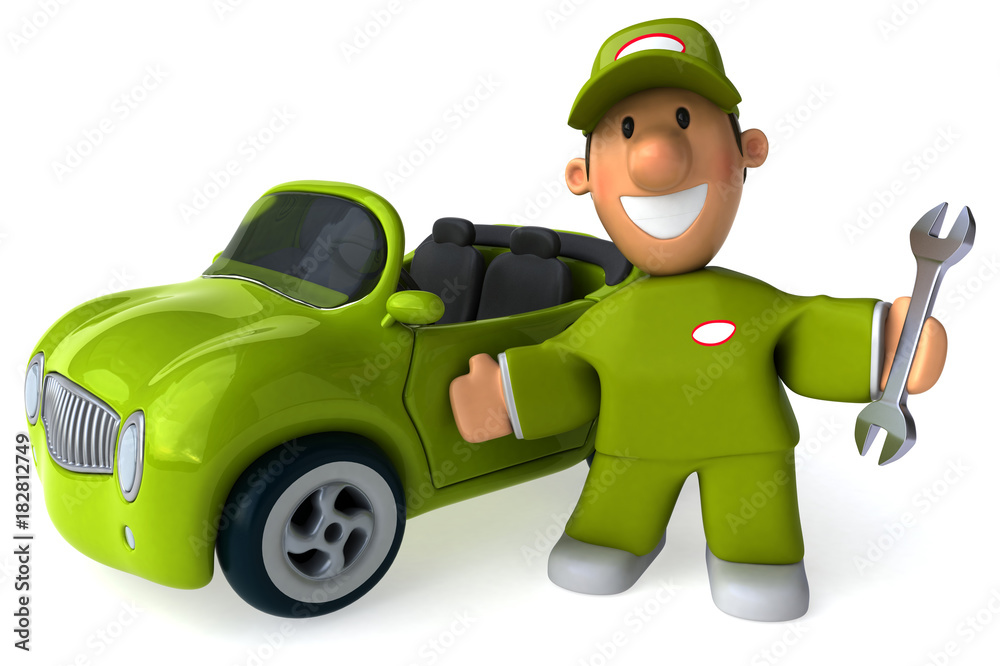 Obraz premium Fun mechanic - 3D Illustration