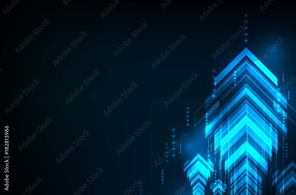 Obraz premium Abstract Blue Arrows technology communicate background, vector illustration
