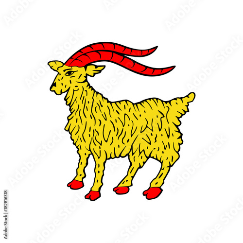 Croatian Goat, symbol of Istria. Abstract concept. Vector illustration on white background.