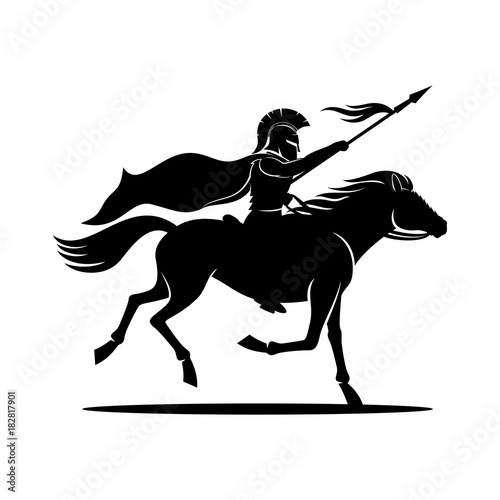 Vászonkép Warrior on horseback.