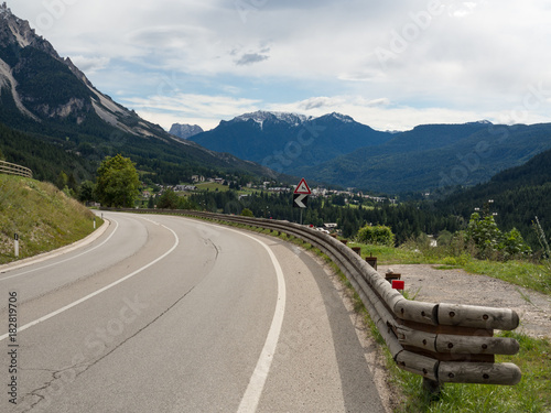 Curved asphalt on mountain road, Dolomiti Apls, September 2017 © ikmerc