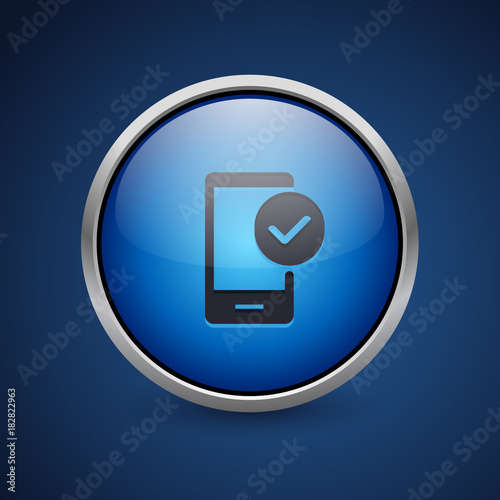 Push Button - Dark Blue Web Icon