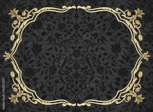 wedding card design, paisley floral pattern , India