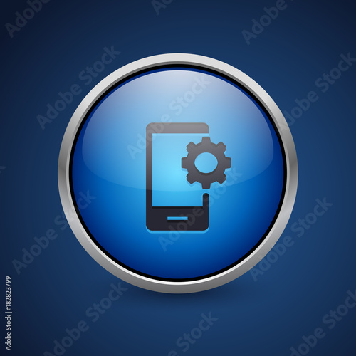 Push Button - Dark Blue Web Icon
