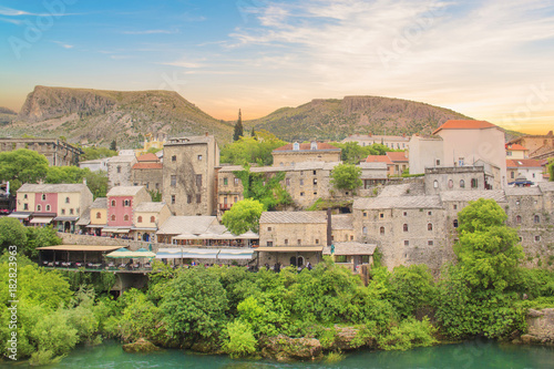 Beautiful view of the city of Mostar, Bosnia and Herzegovina