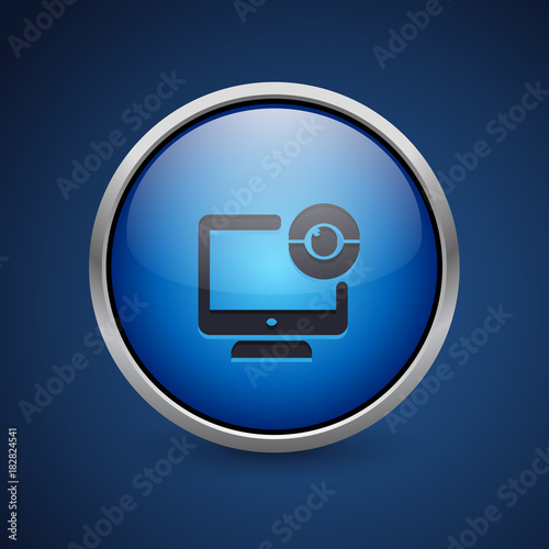 Push Button - Dark Blue Web Icon