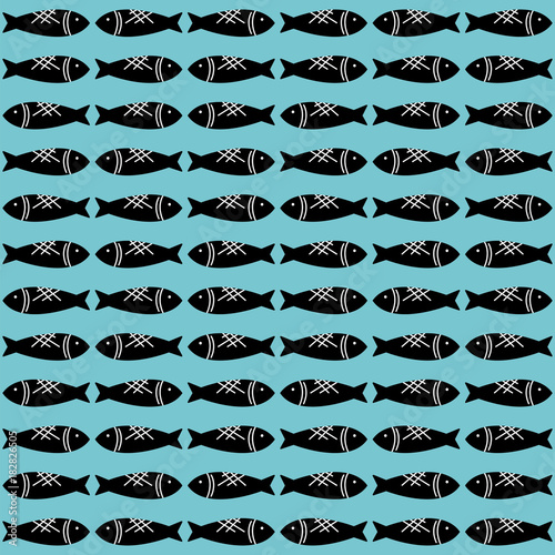 Fish symbol on the white background black pattern