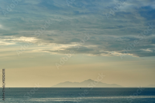 Beautiful sunrise on the shore of South China Sea.