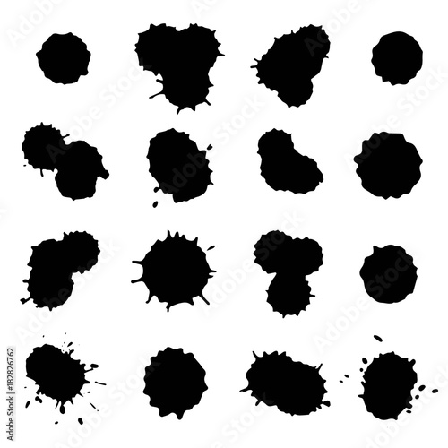 Grunge splashes set vector