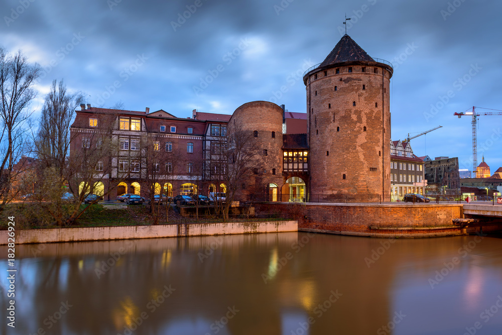 Fototapeta premium Milk Churn Gate (Stagiewna Gate) on the Island of Granaries. Old Town of Gdansk, Poland.