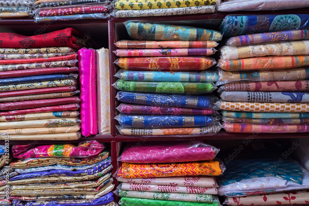 Textile and cloth on oriental market Textile and cloth on oriental market
