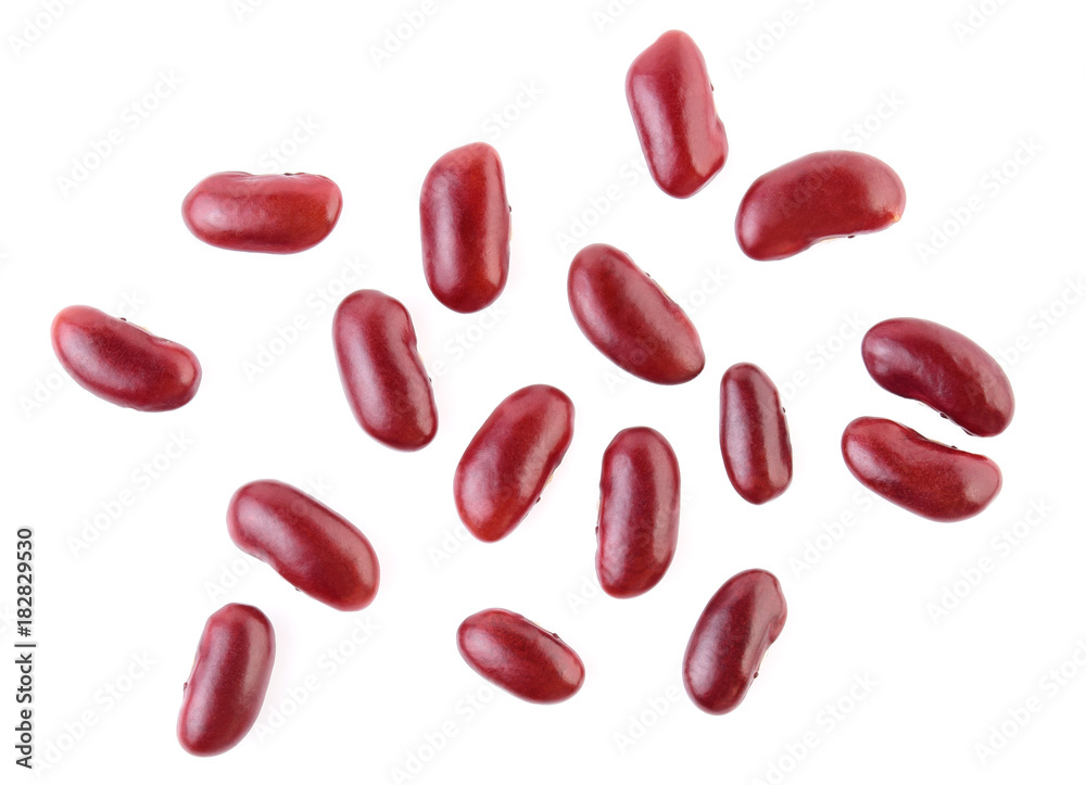 Top view of red beans isolated on the white background. Top view of red beans isolated on the white background.