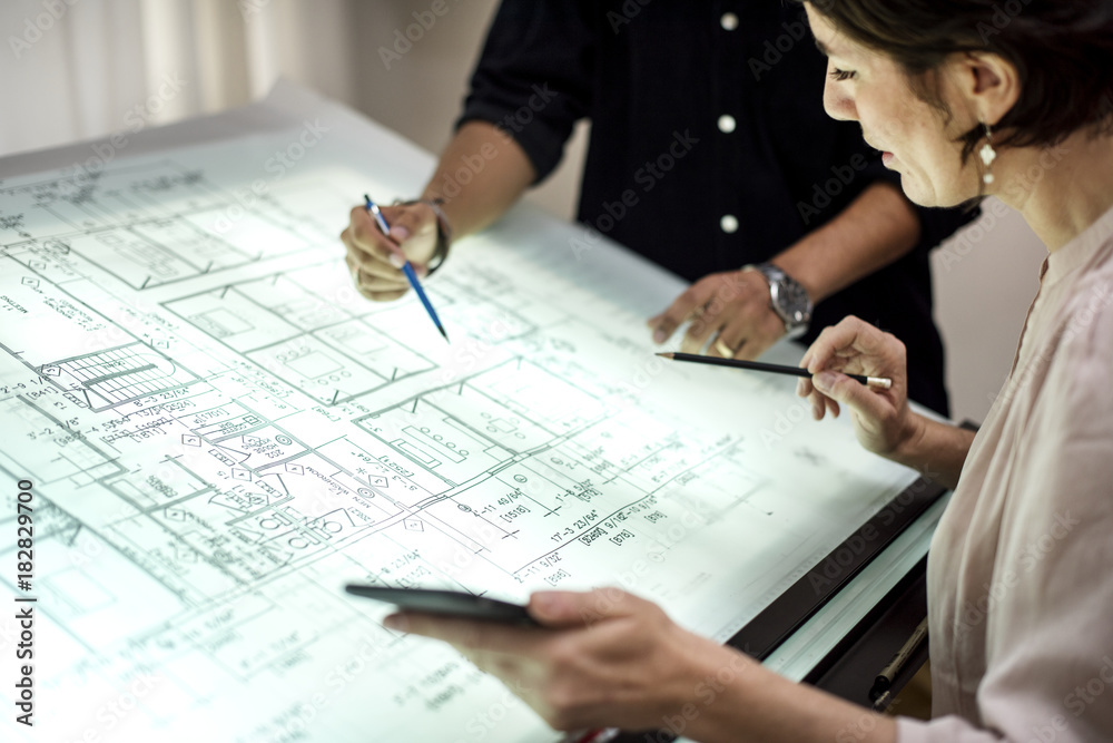 Diverse business people working Diverse business people working